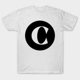 C (Letter Initial Monogram) T-Shirt